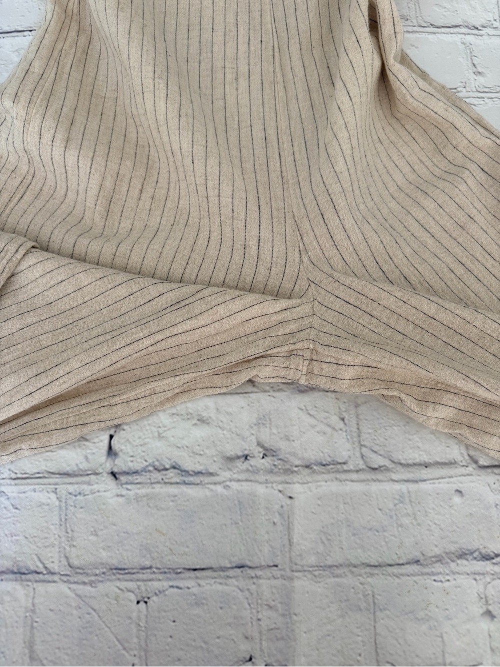 Japna Cream Tie-Front Wide-Leg Jumpsuit S 52% cotton linen. - Picture 12 of 14